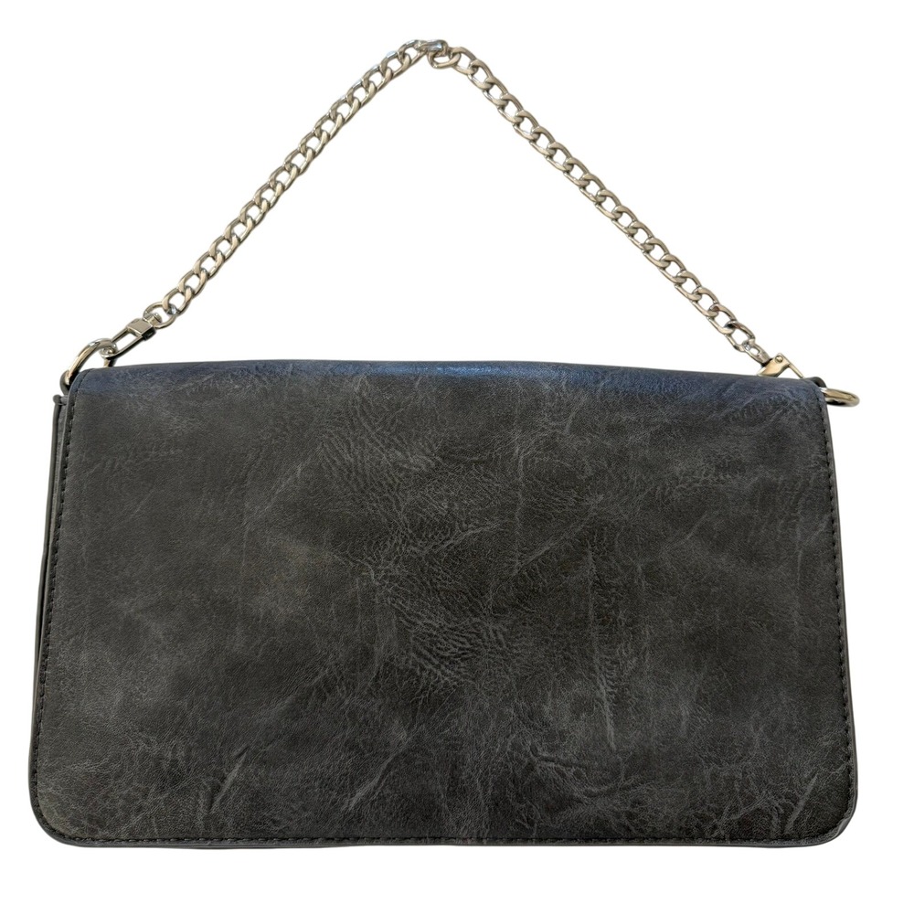 Ah-Dorned Vegan ‎ Shoulder Bag with Silver Chain Strap